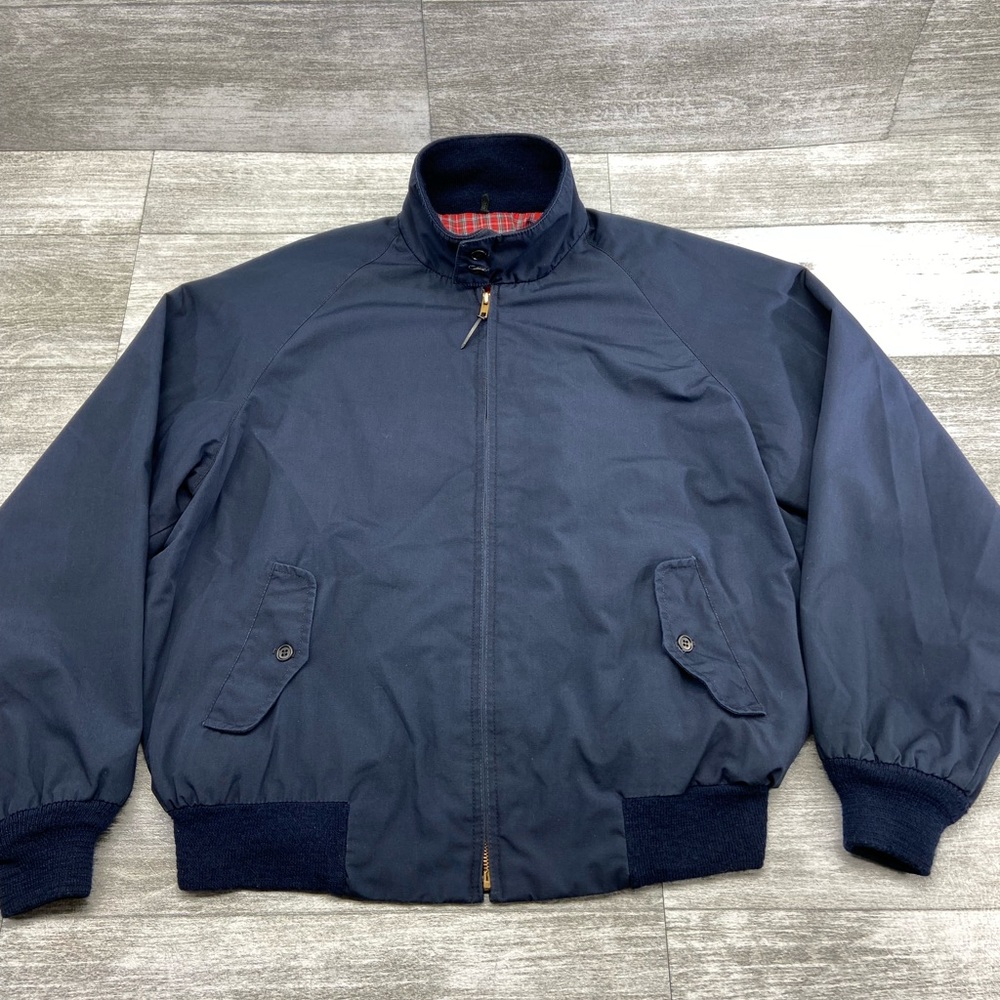 VTG English Squire Bomber Jacket Blue Red Plaid Lined Adult 50 USA Preowned L-XL